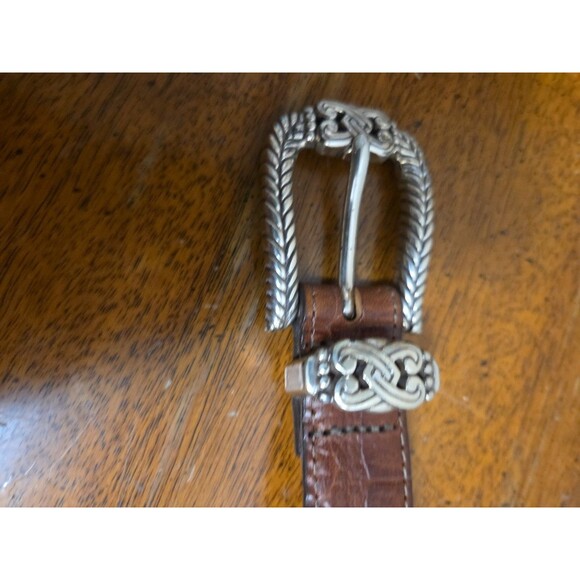 Brighton Silver Metal Hearts & Brown Leather Belt Rare Vintage 1990s Y2K Size XL - Picture 5 of 5